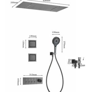 Bộ sen âm nhiệt độ Graven GRCS02T màu Titan
